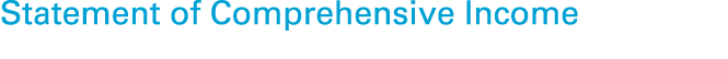 Statement of Comprehensive Income
