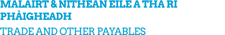 MALAIRT & NITHEAN EILE A THA RI PH IGHEADH TRADE AND OTHER PAYABLES