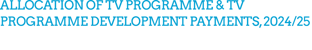 Allocation of TV Programme & TV Programme Development Payments, 2024/25