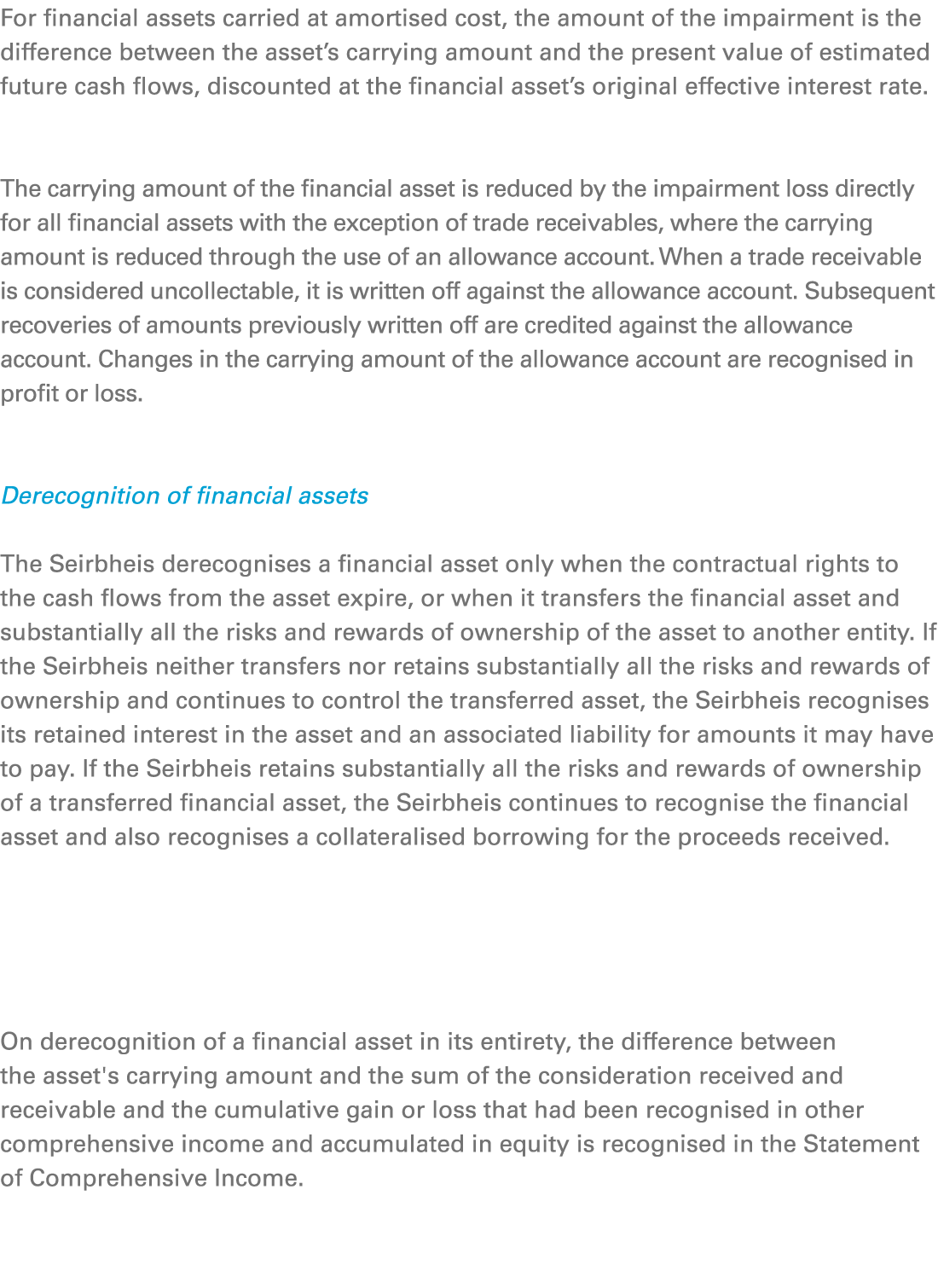 For financial assets carried at amortised cost, the amount of the impairment is the difference between the asset’s ca...