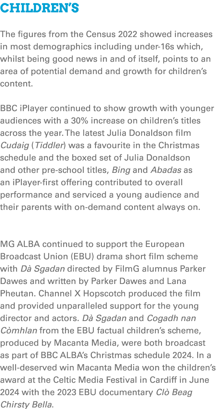 Children’s The figures from the Census 2022 showed increases in most demographics including under 16s which, whilst b...