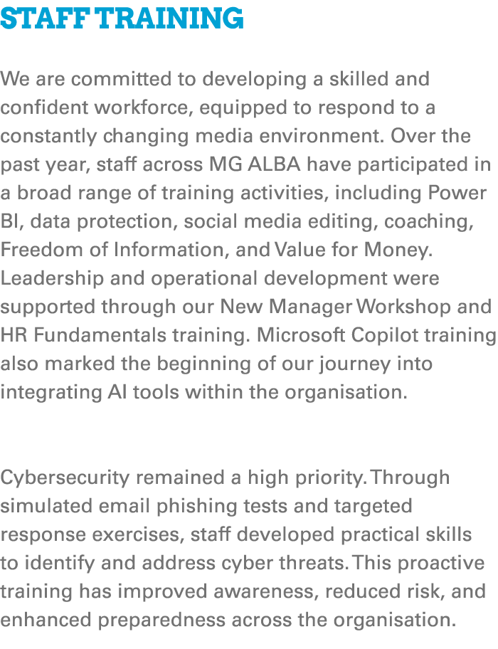 Staff Training We are committed to developing a skilled and confident workforce, equipped to respond to a constantly ...