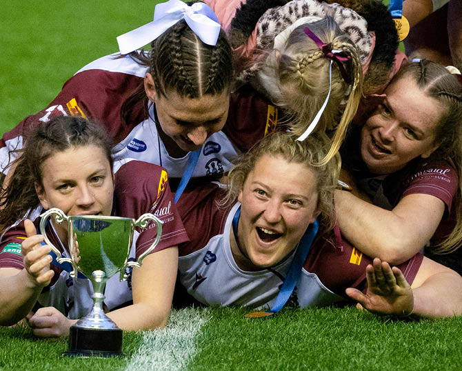 EDINBURGH, SCOTLAND - APRIL 19: Watsonians celebrate at full time as they are crowned Sarah Beaney Cup Champions during the Sarah Beaney Cup Final between Hillhead Jordanhill v Watsonian during Silver Saturday at Scottish Gas Murrayfield, on April 19, 2025, in Edinburgh, Scotland. (Photo by Paul Devlin / SNS Group)